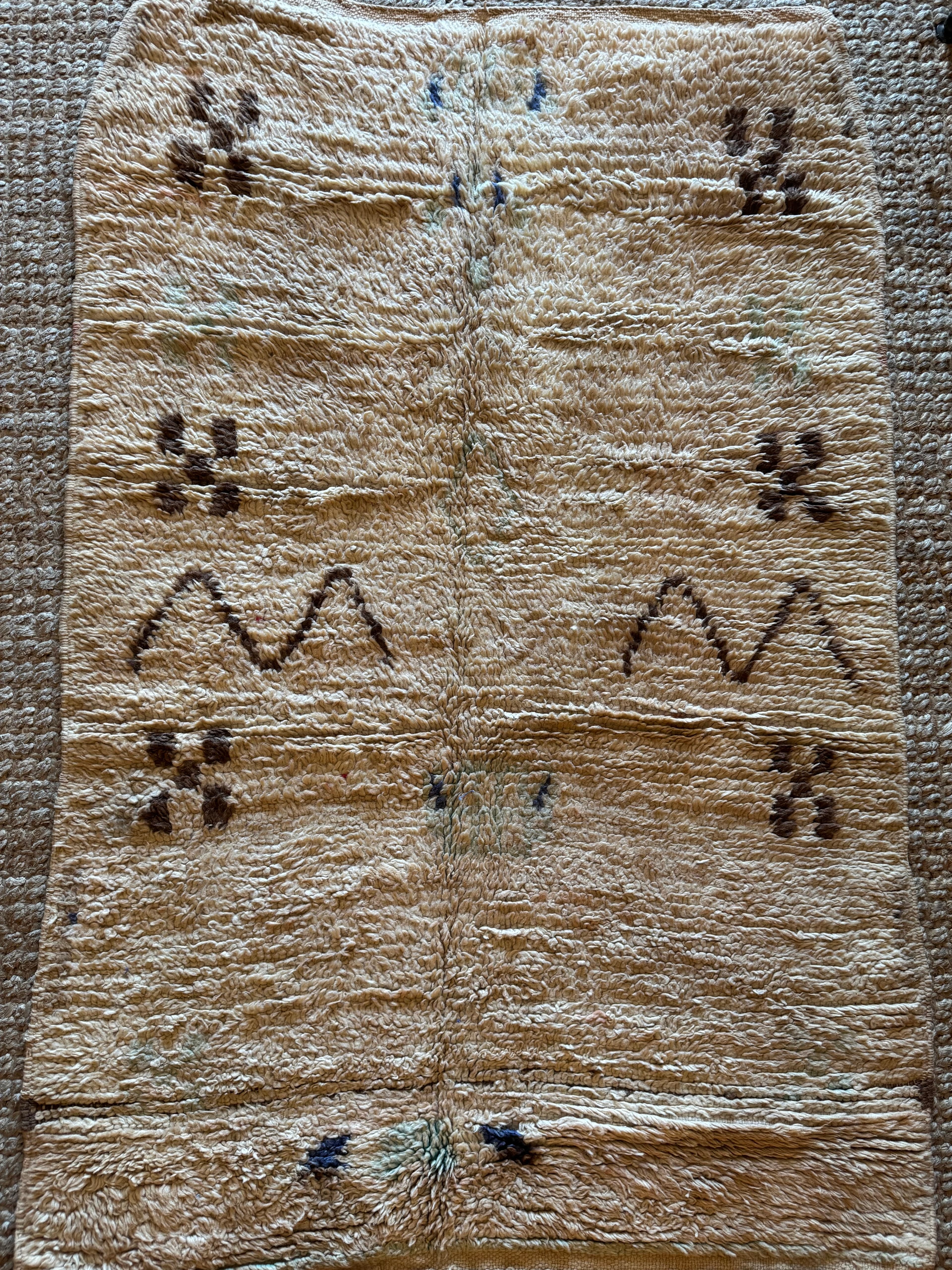 1950's Cream Pattern Boujad Rug