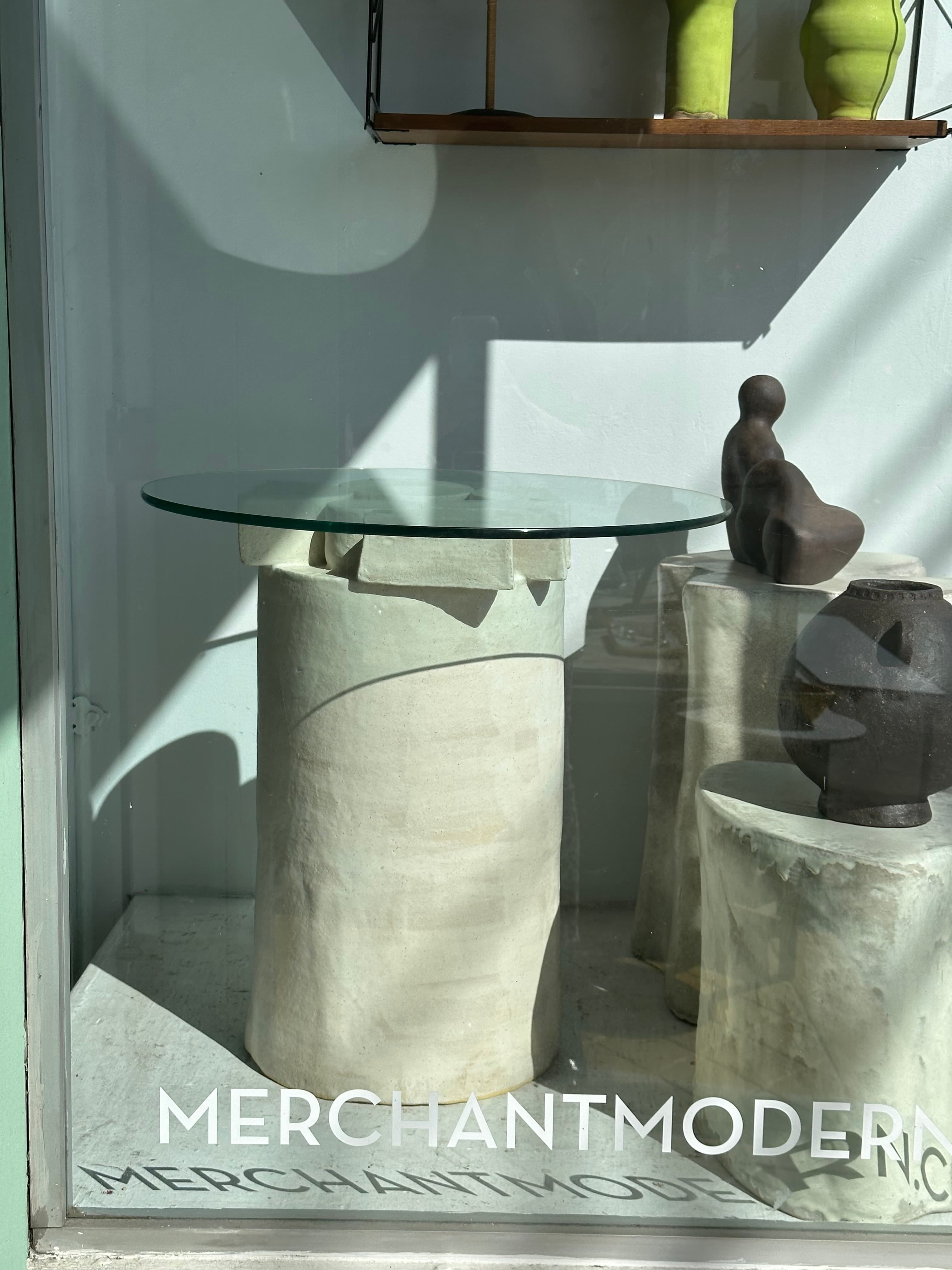 Ceramic Table with Glass Top