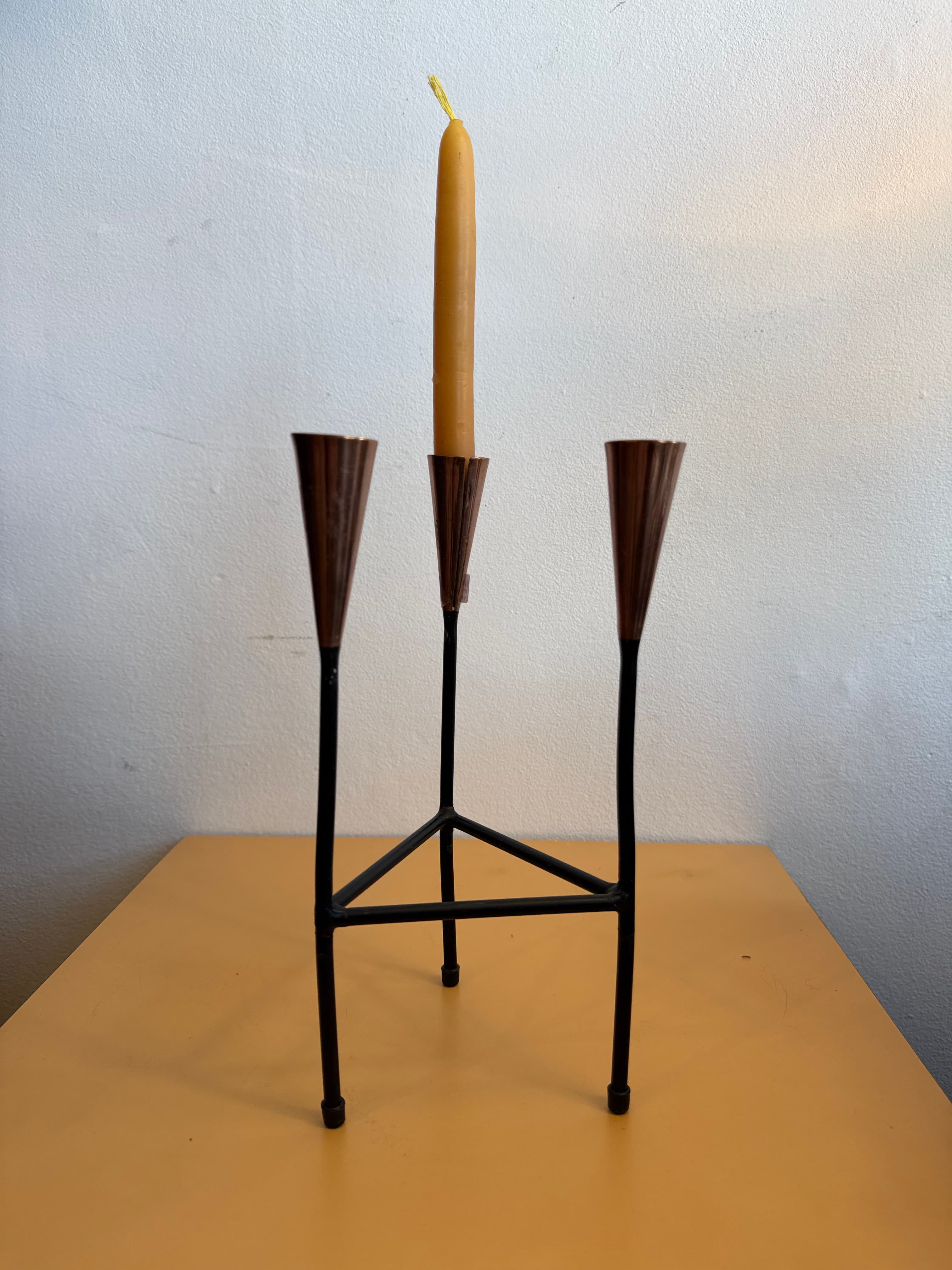 Dansk 1960's Iron Candelabra