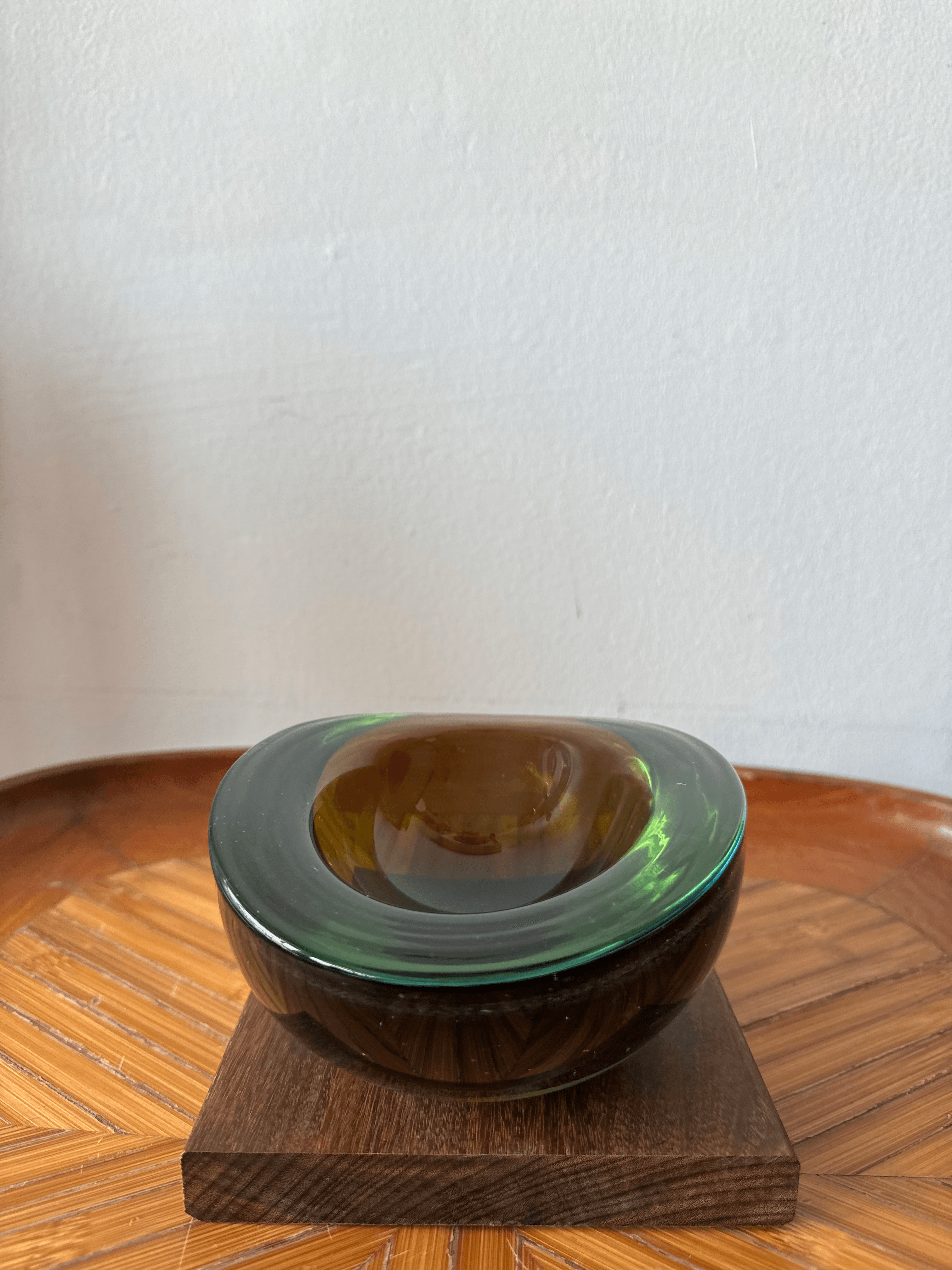 1970's murano green/blue ashtray
