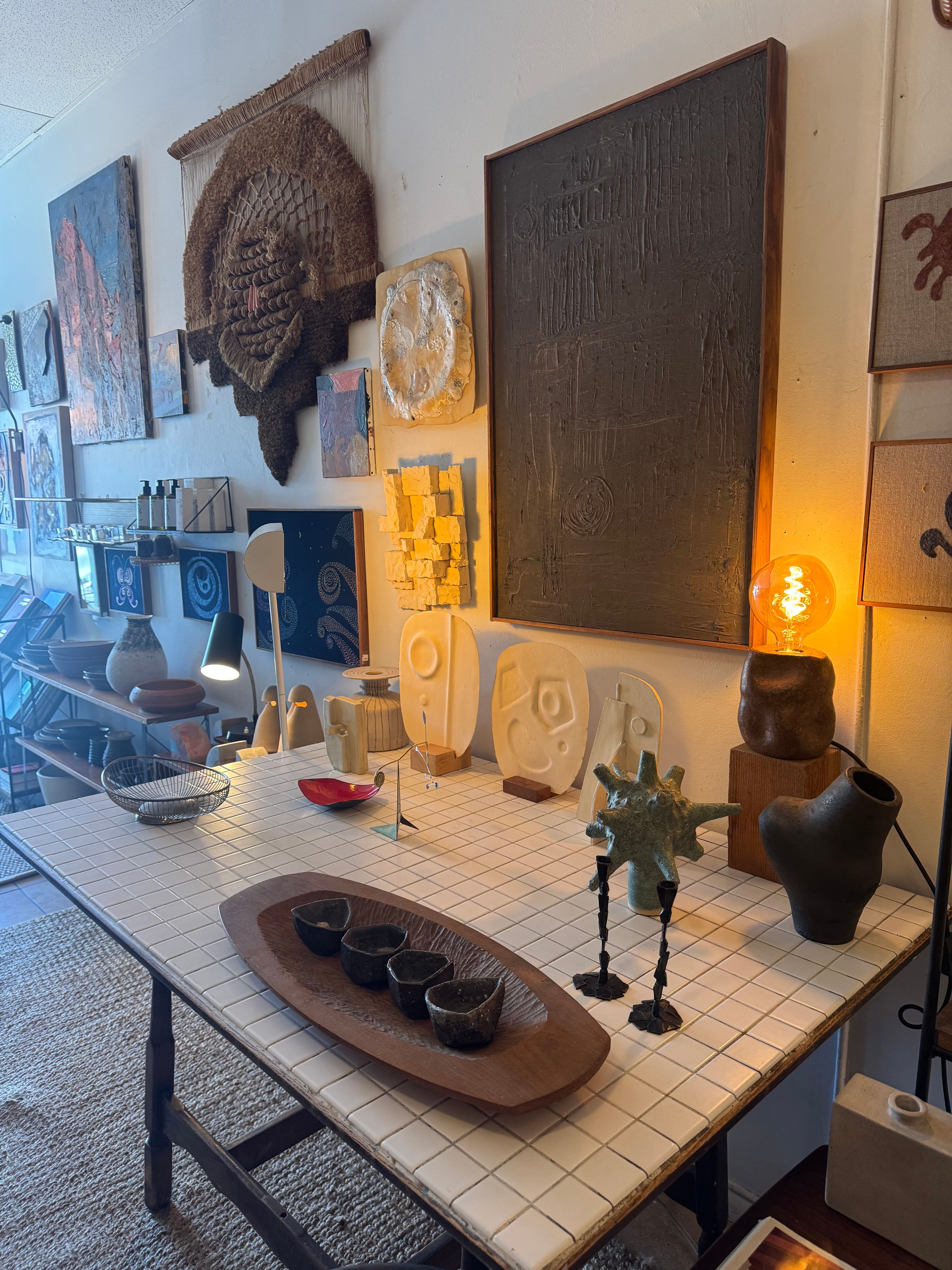French Primitive Table w/ White Tile
