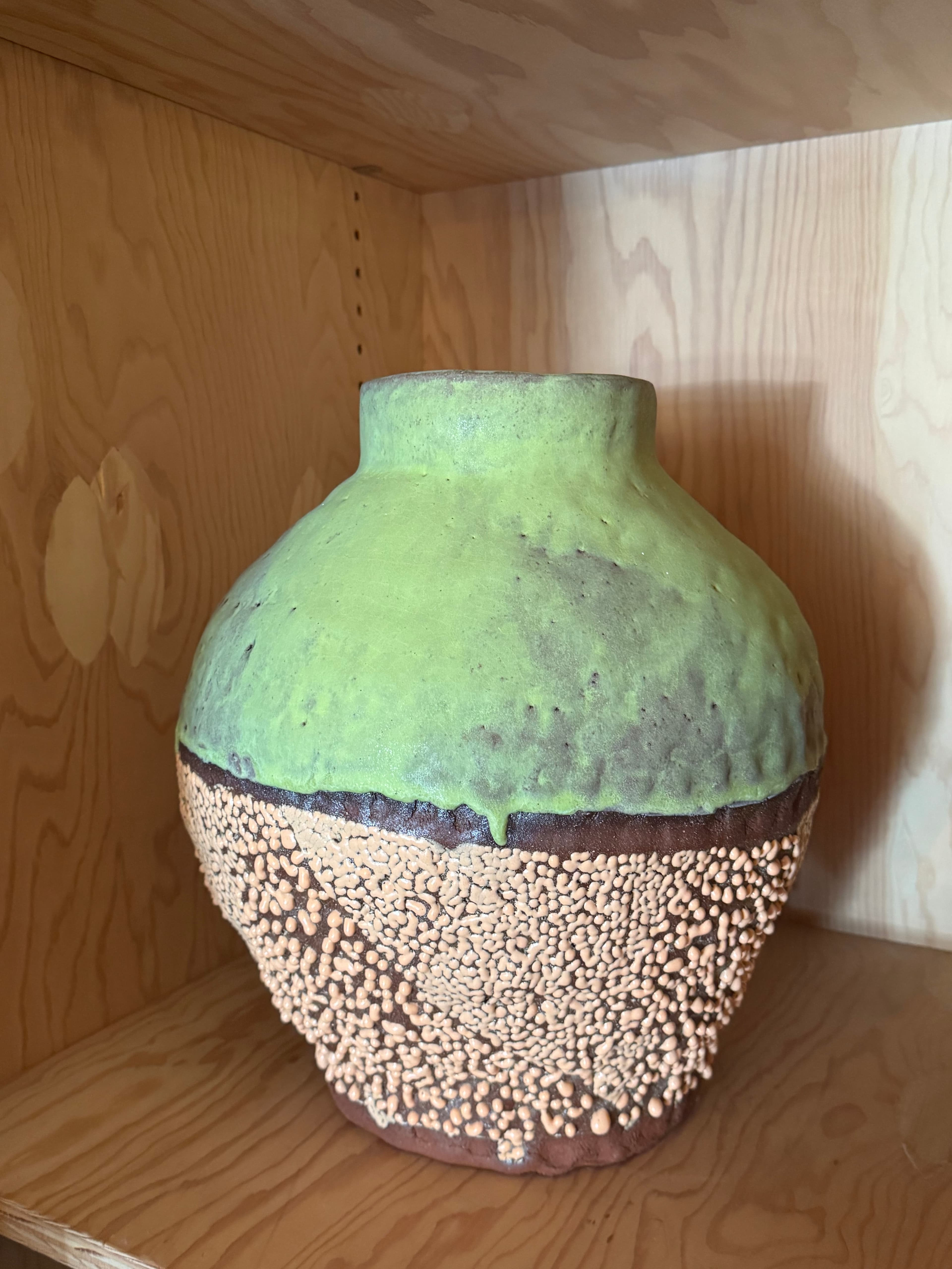 Lime Green Volcanic Vase