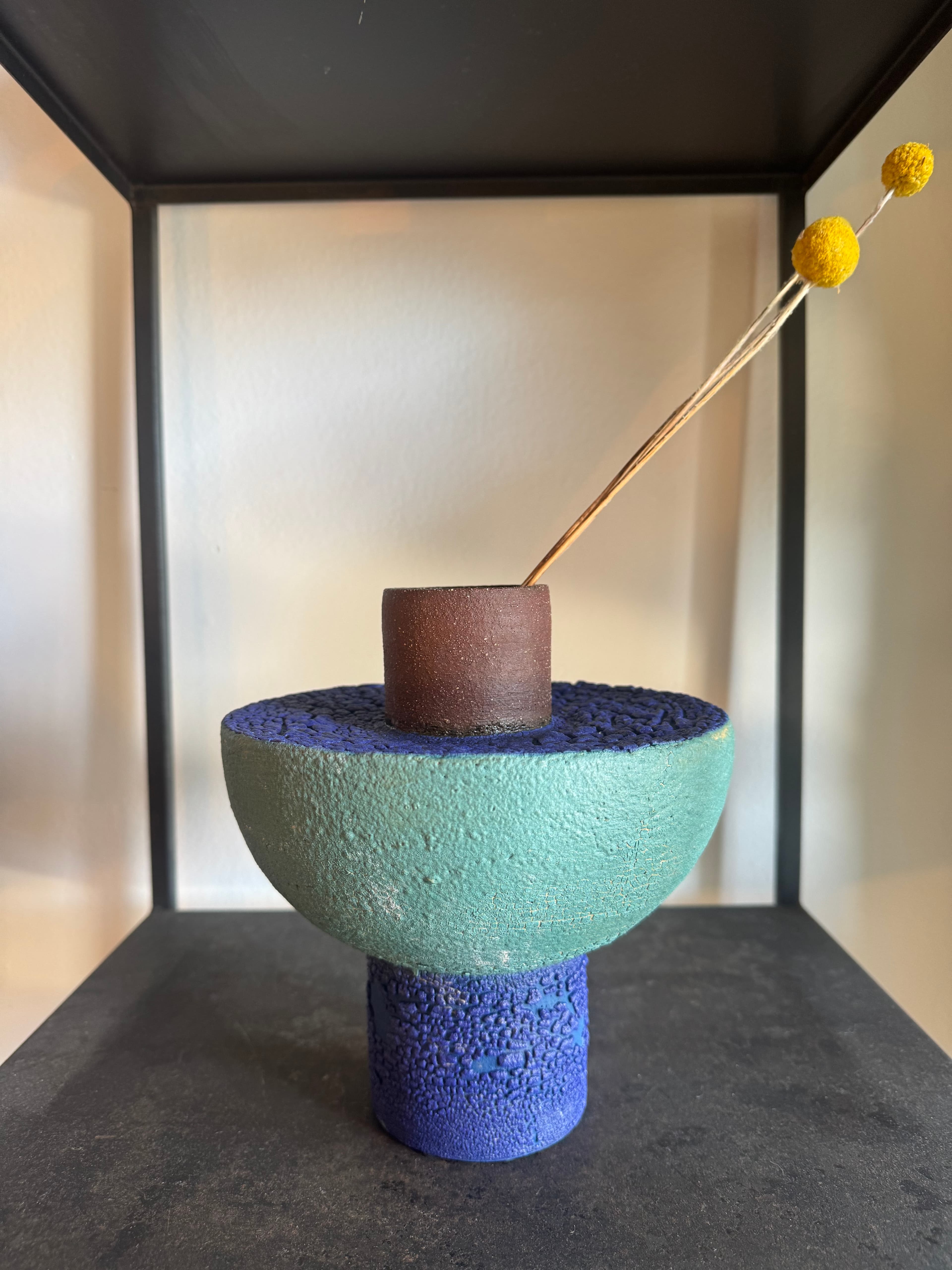 Large Vase Blue Green Double