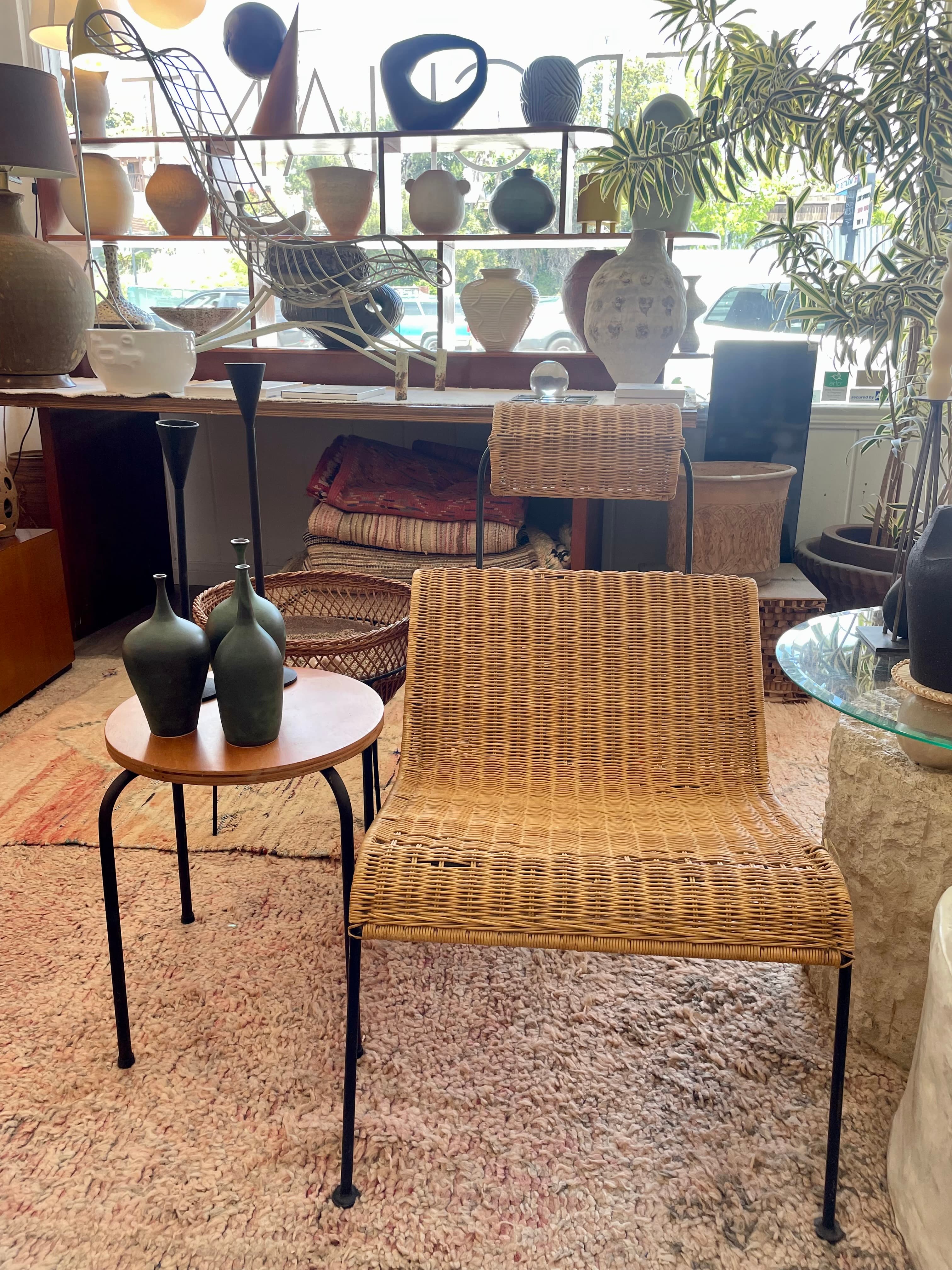 French Rattan Metal Chair