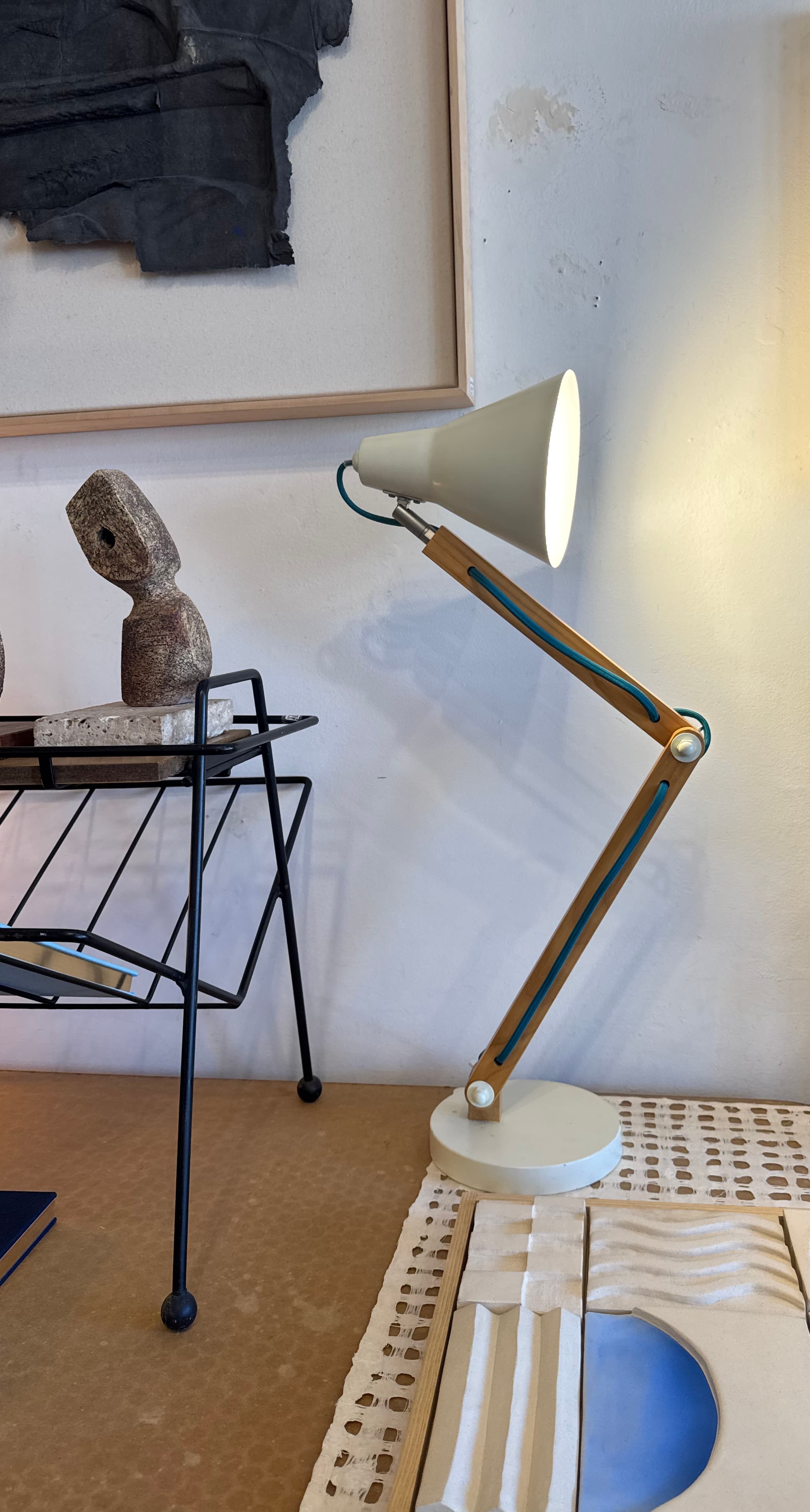 1950's White Architectural Desk Lamp