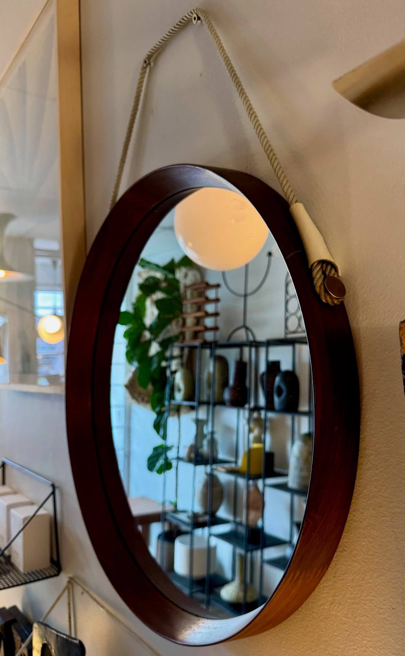MCM Danish Circular Mirror w/ Rope