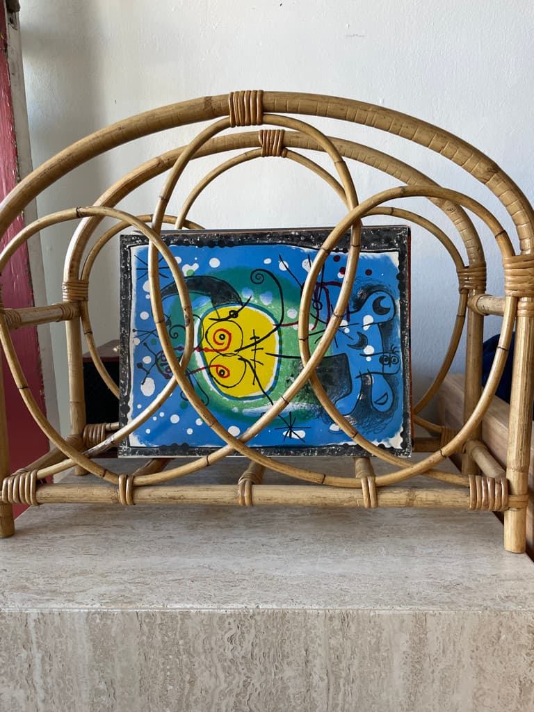 Vintage Rattan Magazine Holder