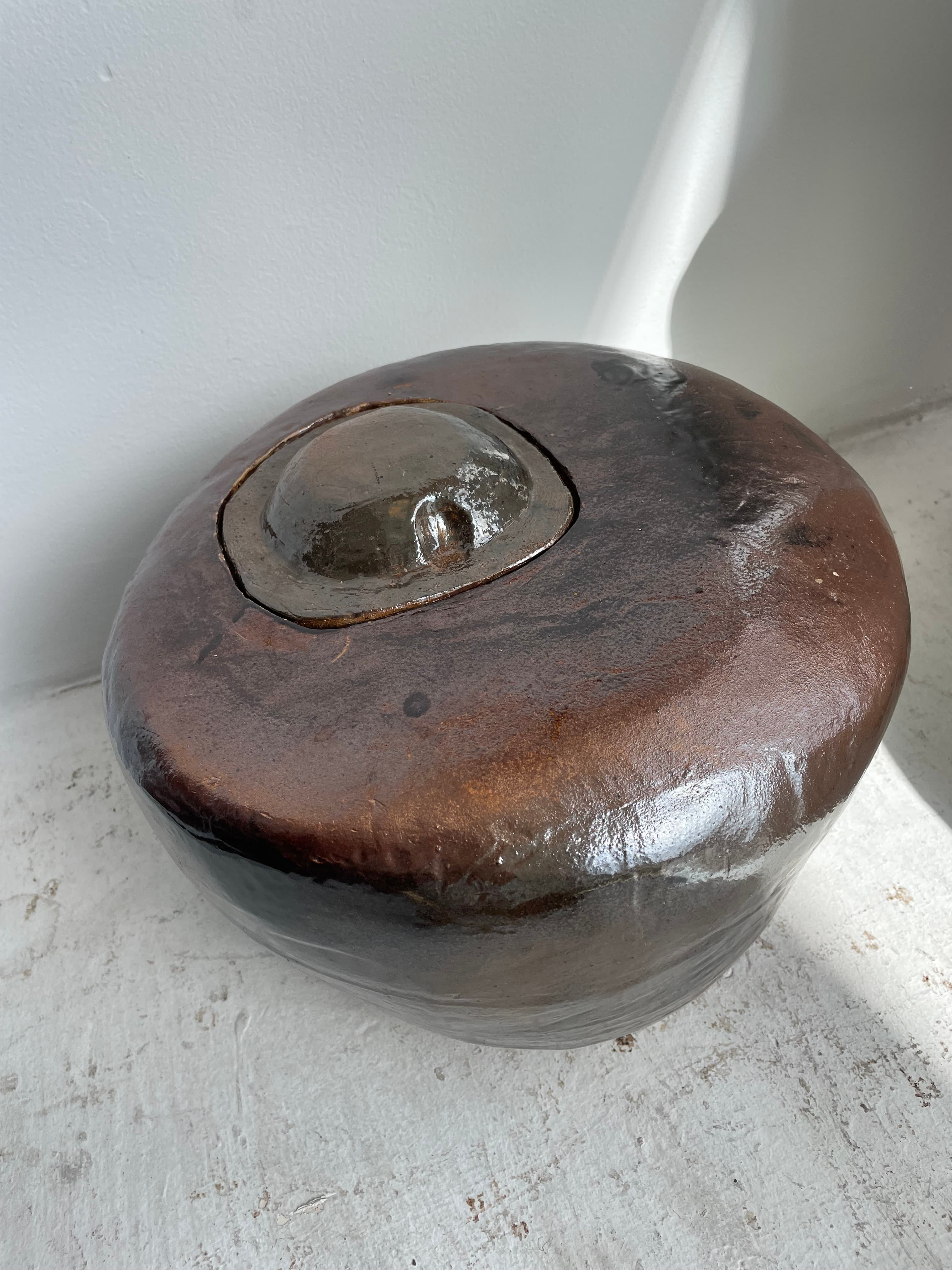 Abstract Ceramic Sculptural Vessel w/ Lid