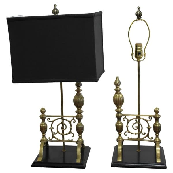 Custom Pair of English Fire Dog Lamps (circa 1950s) | Ventura