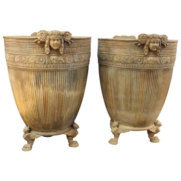 Pair of Monumental Italian Beaux-Arts Footed Planters | Ventura