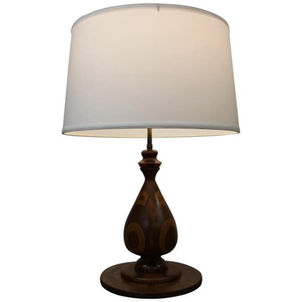 Vintage Wood Marquetry Lamp | Ventura
