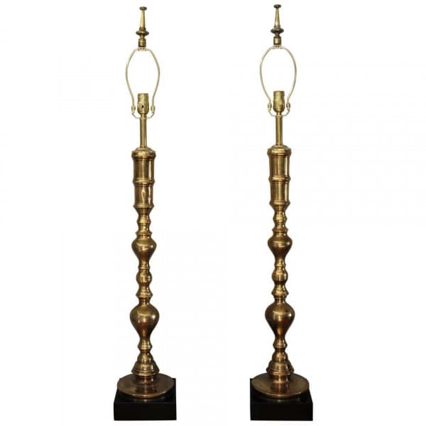 Pair of Custom Moroccan Brass Lamps | Ventura