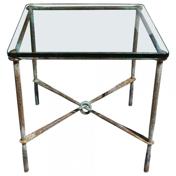 Brutalist Hand Hammered Steel Side Table | Ventura