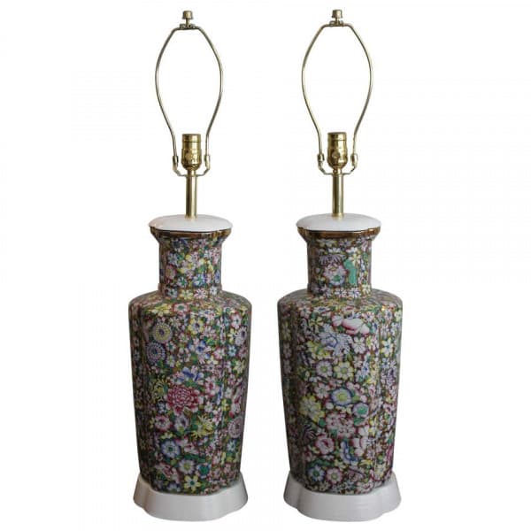 Porcelain Japanese Lamps Decorated in Hong Kong (circa 1960s) | Ventura