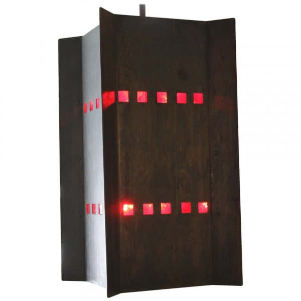 Copper and Red Glass Chandelier | Ventura