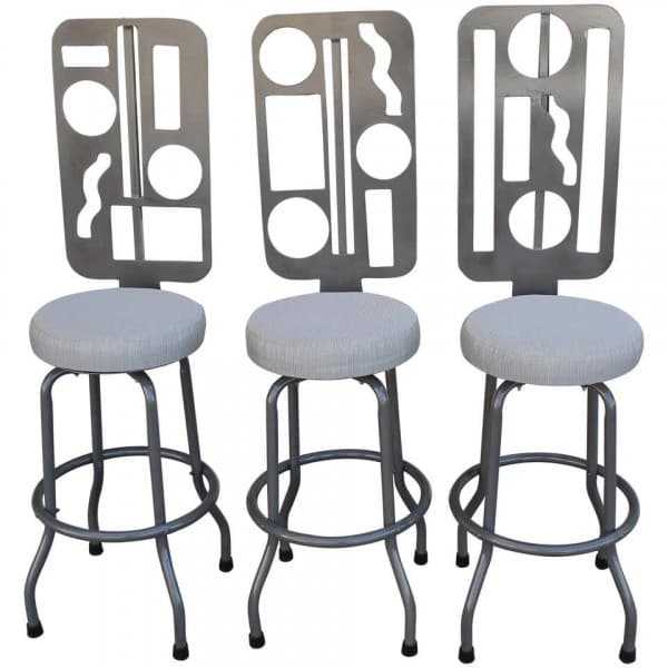 Three Custom Futuristic Swivel Barstools | Ventura