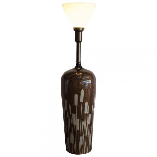 Ceramic Lamp with Cattail Pattern | Ventura