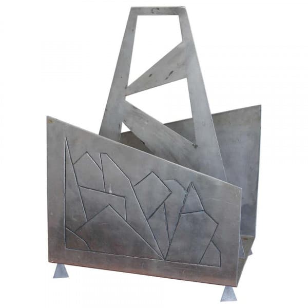 Futuristic Aluminum Magazine / Log Holder Rack | Ventura