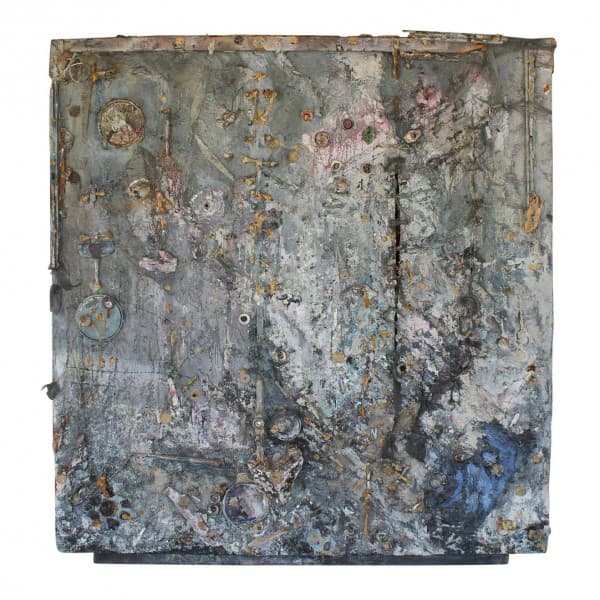 Monumental Outsider Art Assemblage Painting on Canvas | Ventura