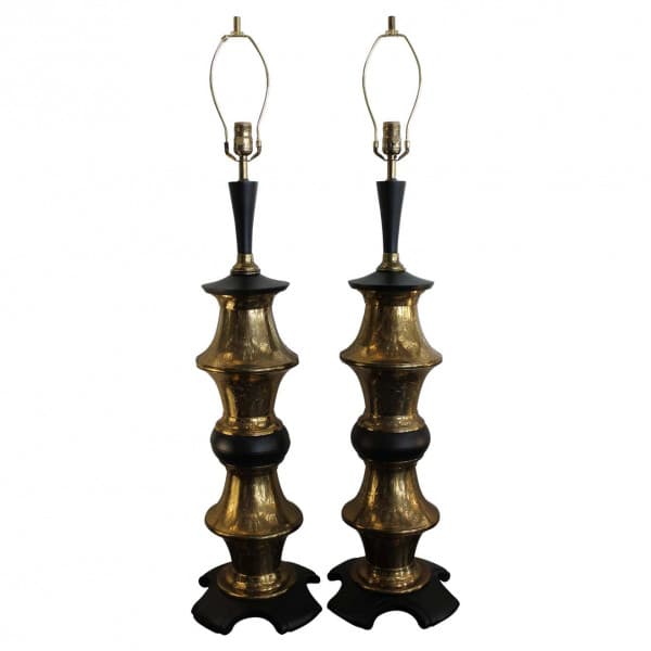 Monumental Pair of Brass Moroccan Style Lamps | Ventura