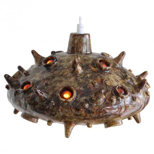 Mid Century Ceramic Hanging Jeweled Fixture, Denmark | Ventura