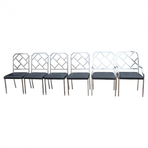 Six Chrome Dining Chairs by Milo Baughman for Design Institute of America (DIA) (circa 1970s) | Ventura
