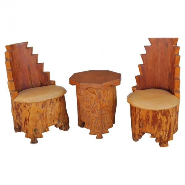 Pair of Studio Adirondack Southwest Chairs and Table | Ventura