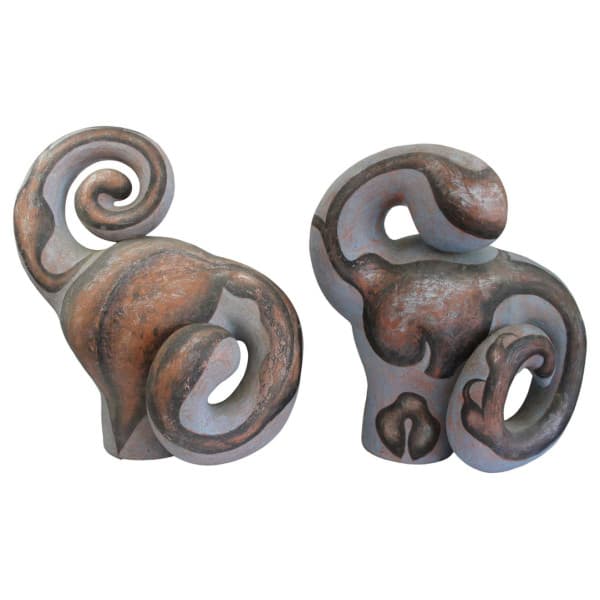 Pair of Ceramic Abstract Sculptures | Ventura