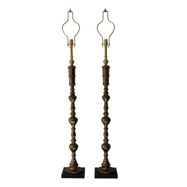 Pair of Custom Moroccan Brass Lamps | Ventura