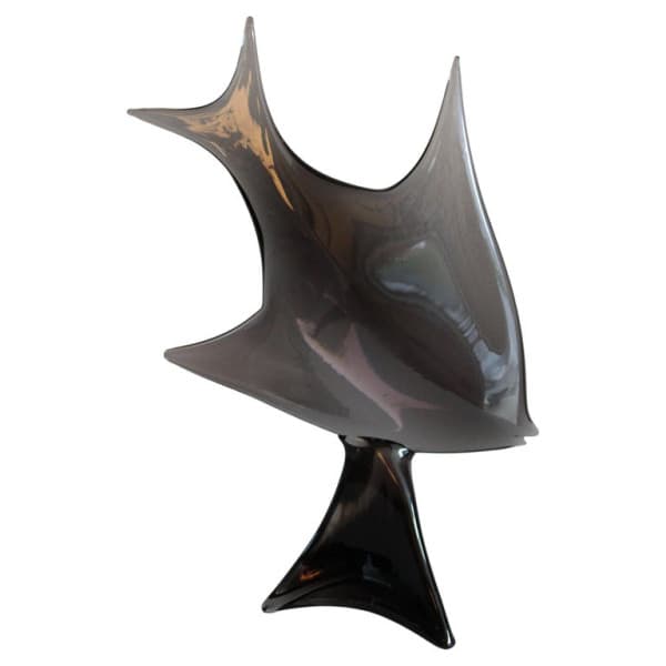 Murano Smoked Glass Fish Sculpture by Licio Zanetti | Ventura