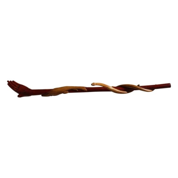 Folk Art Carved Walking Cane, Snakes and Fish | Ventura