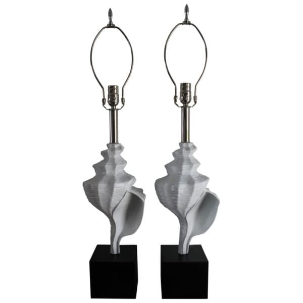 Pair of Aluminum Seashell Lamps Attributed to the Laurel Lamp Co. (circa 1960s) | Ventura
