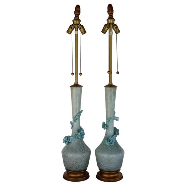 Pair of Venetian Glass Lamps by The Marbro Lamp Company, Los Angeles, CA. by MARBRO Lamp Company (circa 1970s) | Ventura
