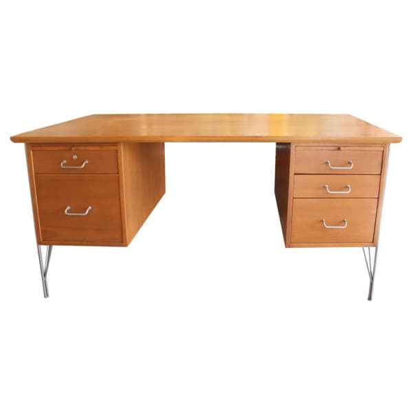 Danish Teak and Chrome Hairpin Desk from Danflex (circa 1960s) | Ventura