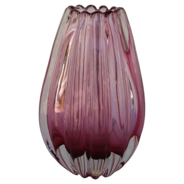 Seguso Murano Cranberry Glass Vase | Ventura