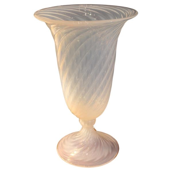 Monumental Murano Opaline Glass Vase Signed Cenedese | Ventura