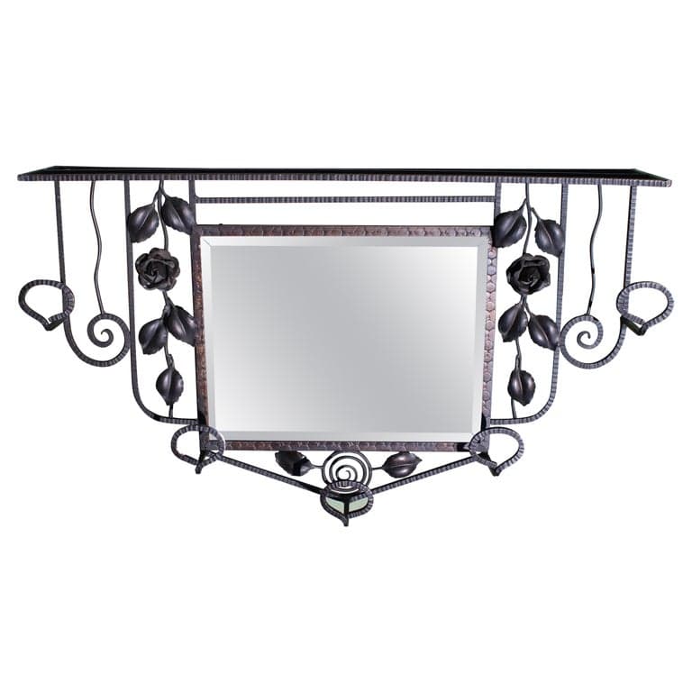 Art Deco Wrought Iron Hall Mirror (circ 1930S) | Ventura