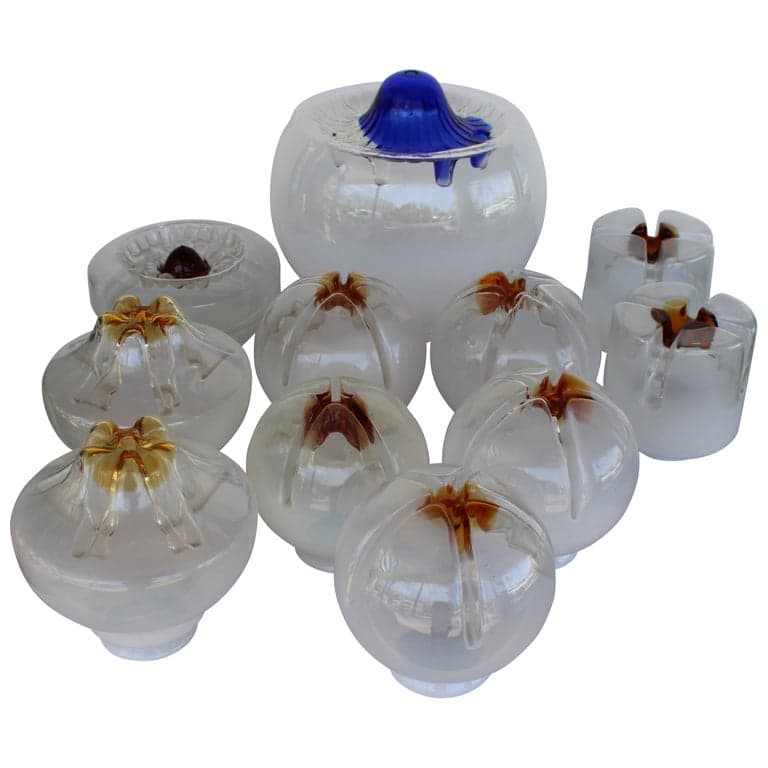 Eleven Mazzega Glass Globes (circa 1970s) | Ventura