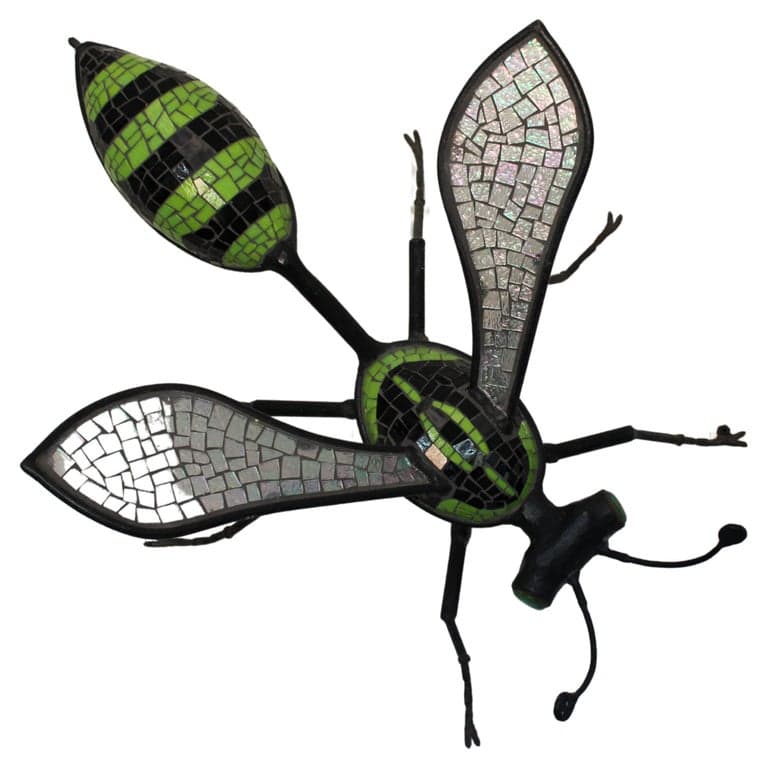 Giant Wasp Wrought Iron & Mosaic Wall Sculpture (circa 1999) | Ventura