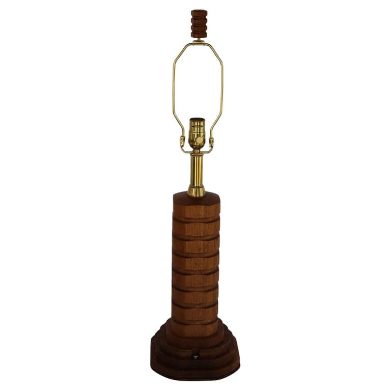 Folk Art Carved Wood Lamp, small (circa 1960s) | Ventura