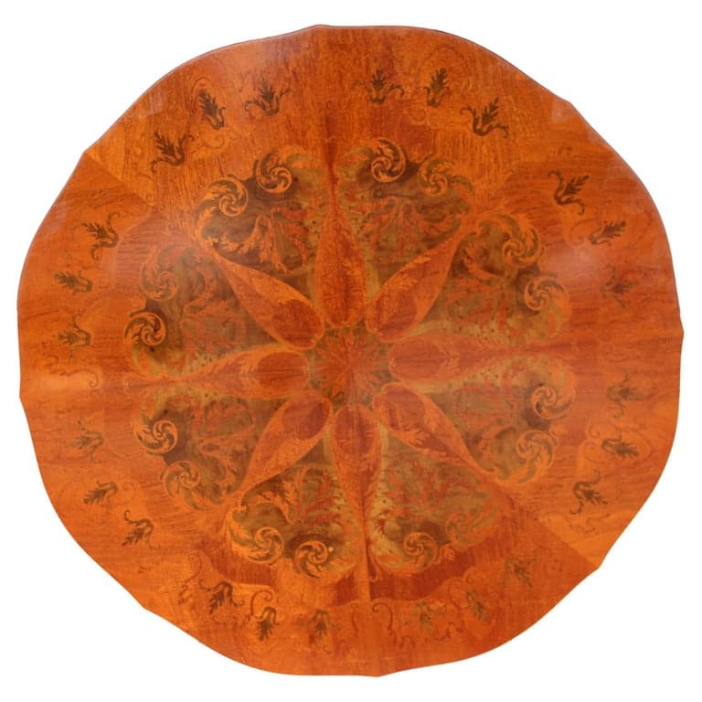 Marquetry Table Top with Kaleidoscopic Pattern, Made in Italy (circa 1980s) | Ventura