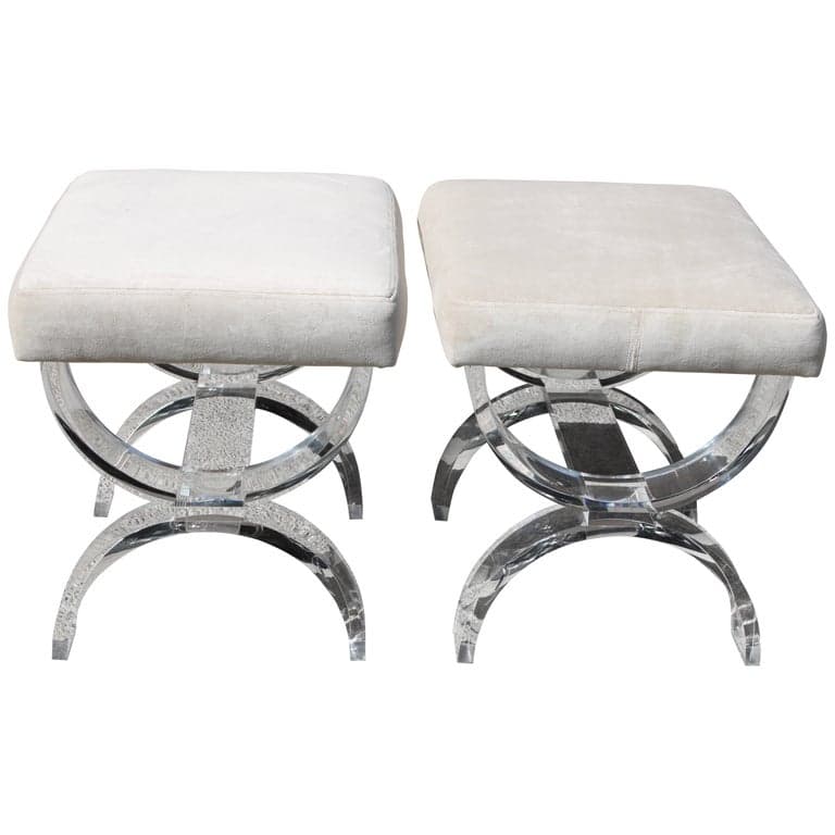 Pair of Lucite Ottomans (circa 1990s) | Ventura