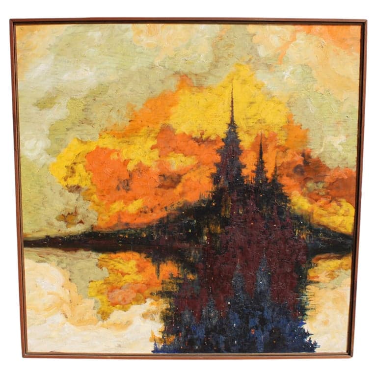 Oil Painting on Board by Ron Stokes titled Cathedrals in Foggy Florence (circa 1980s) | Ventura