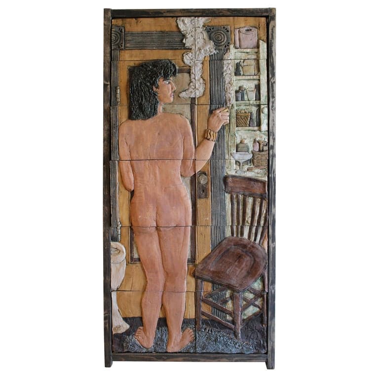 Ceramic Wall Sculpture of Woman by Phil Schuster by Phil Schuster (circa 1980s) | Ventura
