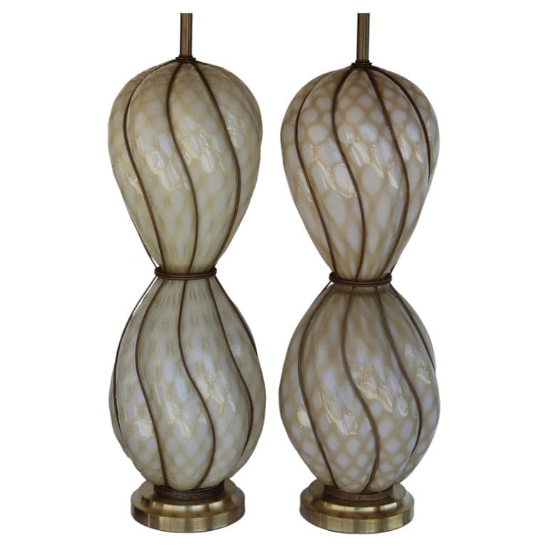 Pair of Venetian Glass Lamps by The Marbro Lamp Company, Los Angeles, CA. by MARBRO Lamp Company (circa 1960s) | Ventura