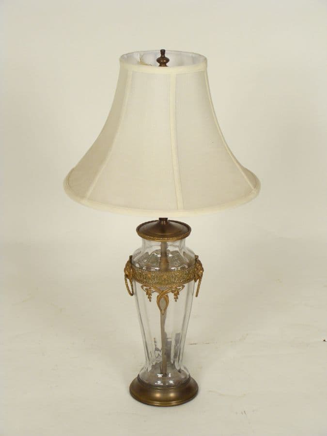 Crystal and bronze lamp