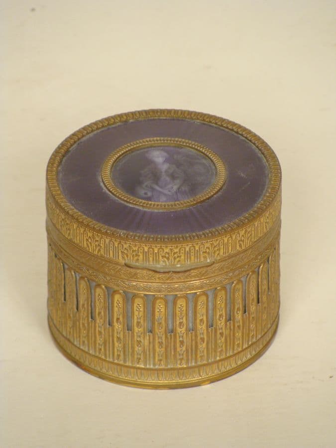 Gilt and bronze and enamel box