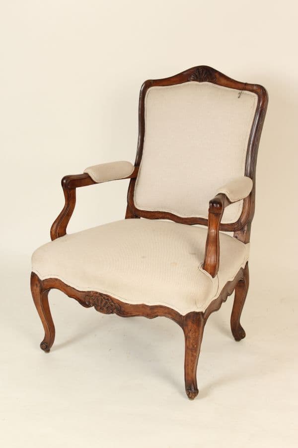 Louis XV provincial walnut armchair