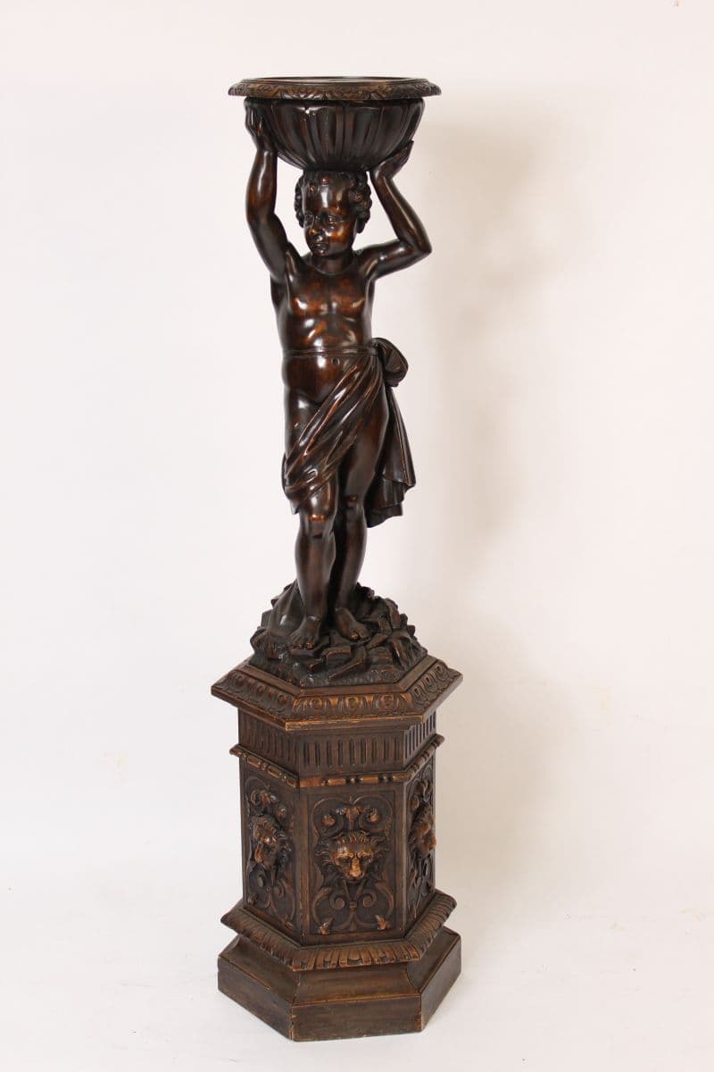 Antique continental wood carving