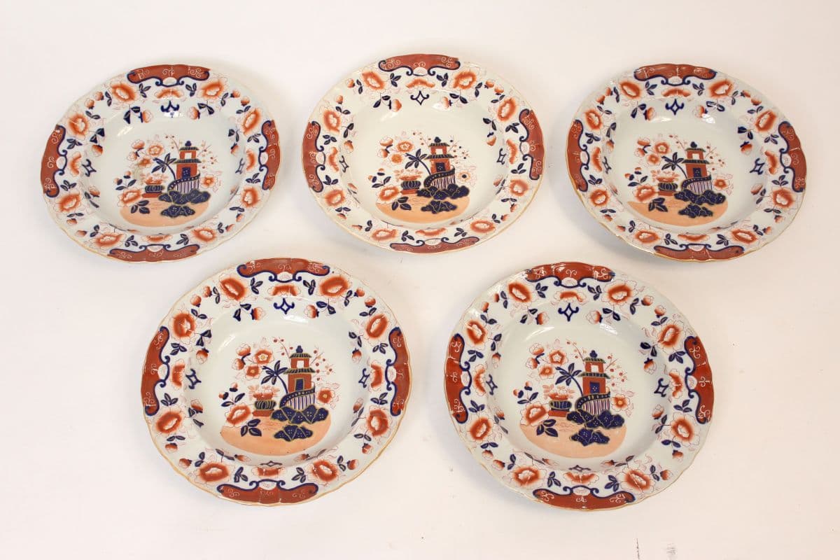 Set of 5 ironstone soups